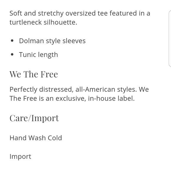 Free People Oversized Terry Turtleneck Tee - Picture 7 of 8